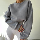 Evelyn - Langärmelig Überdimensionale Rundhalsausschnitt Sweatshirt