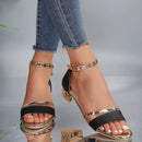 Bertina – Elegante Sandalen mit offener Spitze verstellbarem Knöchelriemen und niedrigem Absatz