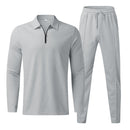 Paul – Zweiteiliges Set aus langärmligem Hemd mit Reißverschlusskragen und Hose mit Kordelzug