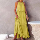 Lily – Elegantes Langes Ärmelloses Kleid Mit Rüschen