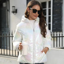 Lina - Langärmelige Puffer Kapuze Jacke Mit Reißverschluß