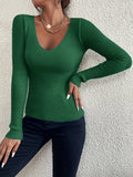 Salome - Lässiger Schlanke Passform V Ausschnitt Strickpullover mit langen Ärmeln