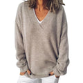 Mia - Warmer V Ausschnitt Langärmelig Pullover