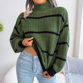 Ella - Langärmeliger Rundhalsausschnitt Gestreift Strickpullover
