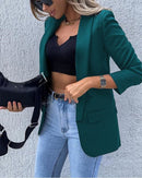 Lena - Schmal geschnittener Blazer mit langen Ärmeln Reverskragen und Taschen
