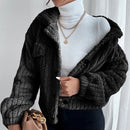 Ella - Warme Langärmelig Vlies Jacke Mit Knöpfen