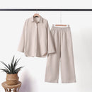 Marie – Zweiteiliges Set mit langärmligem locker sitzendem Hemd und Hose mit weitem Bein