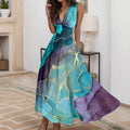 Leah – Elegantes Armelloses Maxikleid Mit Tiefem V Ausschnitt