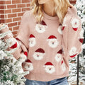Ava - Langärmelig Rundhalsausschnitt Vlies Strickpullover
