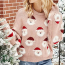 Ava - Langärmelig Rundhalsausschnitt Vlies Strickpullover