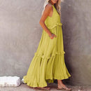 Lily – Elegantes Langes Ärmelloses Kleid Mit Rüschen