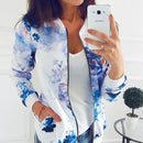 Sofia - Langärmelige Jacke mit Blumendruck und Reißverschluss