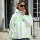 Lina - Langärmelige Puffer Kapuze Jacke Mit Reißverschluß
