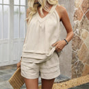 Lana – Tanktop-Set mit V-Ausschnitt  mit Shorts mit elastischem Bund