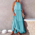 Lily – Elegantes Langes Ärmelloses Kleid Mit Rüschen
