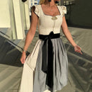 Mira – Stilvolles Kleid mit Rüschenärmeln und quadratischem Ausschnitt