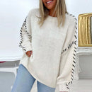 Miriam - Warme Langärmelig Rundhalsausschnitt Lose Passform Pullover