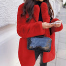 Amelia - Warmer Langärmelig Fake Pelz Jacke Mit Taschen