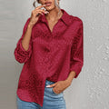 Zoana - Modische Umlegekragen Bluse mit luxuriösem Druck und langen Ärmeln