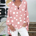 Ella - Schickes Langärmeliges Top Mit Tupfenmuster