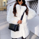 Amelia - Warmer Langärmelig Fake Pelz Jacke Mit Taschen