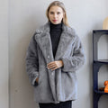 Amelia - Warmer Langärmelig Fake Pelz Jacke Mit Taschen