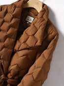 Elke - Langärmelig Gürtel Jacke Mit Taschen