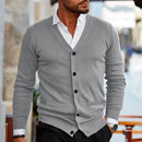 Adam -  V Ausschnitt Langärmelig Strickjacke Mit Knöpfen