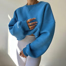 Evelyn - Langärmelig Überdimensionale Rundhalsausschnitt Sweatshirt