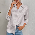Zoana - Modische Umlegekragen Bluse mit luxuriösem Druck und langen Ärmeln