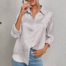 Zoana - Modische Umlegekragen Bluse mit luxuriösem Druck und langen Ärmeln