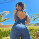 Lyra - Rückenfreier Herzmuster Jumpsuit