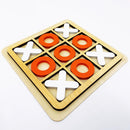 TactBoard - Langlebiges Tic Tac Toe Holzspiel mit hellen leicht zu handhabenden Spielsteinen