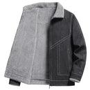 David - Langärmelige Vlies Gefüttert Reißverschluss Denim Jacke