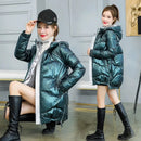 Elke - Langärmelige Kapuze Pufferjacke Mit Reissverschluss