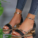 Bertina – Elegante Sandalen mit offener Spitze verstellbarem Knöchelriemen und niedrigem Absatz
