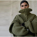 Luisa - Langärmeliger Überdimensionale Rollkragen Strickpullover