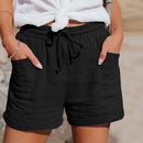 Emilia - Lässige Kurze Hosen mit hoher Taille und Kordelzug mit Taschen und lockerer Passform