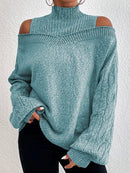 Emma - Lässig schulterfrei Rollkragenpullover mit lockerem Langarm