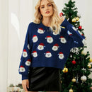 Ava - Langärmelig Rundhalsausschnitt Vlies Strickpullover