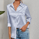 Zoana - Modische Umlegekragen Bluse mit luxuriösem Druck und langen Ärmeln
