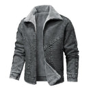 David - Langärmelige Vlies Gefüttert Reißverschluss Denim Jacke