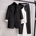 Elina – Elegantes 3 teiliges Set mit Reversblazer und Hose mit elastischer Taille