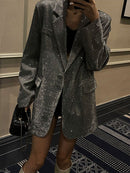 Klara - Stylischer Pailletten Blazer mit langen Ärmeln und Reverskragen