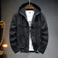 Anton - Langärmelig Kapuze Denim Jacke Mit Schaltflächen