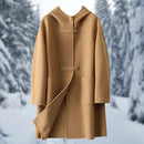 Clara - Langärmelige Doppelter Seite Kaschmir Kapuze Jacke