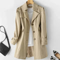Carla - Warmer langärmeliger Trenchcoat mit Reverskragen und Knopfversch