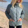 Freya - Langärmeliger Standkragen Reißverschluss Mantel