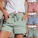 Emilia - Lässige Kurze Hosen mit hoher Taille und Kordelzug mit Taschen und lockerer Passform