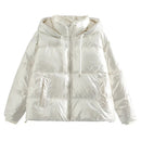 Freya - Langärmelige Puffer Kapuze Jacke Mit Reißverschluß